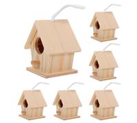 Cabilock 5pcs Artificial Bird House Pendants Realistic Look, Beige Plastic Mini Bird Nest Decorations for Desktop and Party Favor, Simulated Bird's Nest Ornaments Random Color