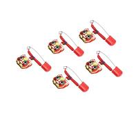 Cabilock 5pcs Baby Diaper Pins with Safety Lock, Red Polyester Fabric Brooches, Not Easy to Fall, Multi-Purpose Cloth Pins for Infants and Babies Random Color