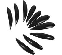 Cabilock 5pcs Black Plastic Fake Witch Nails for Women Press on Nails Chic Elegant for Halloween Night Club and Birthday Costume Cosplay