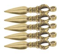 Cabilock 5pcs Brass Vajra Pestle Pendant Golden Vintage DIY Hanging Decor | Key Label, Fine Workmanship, Durability, Retro Style, Arts and Crafts Jewels