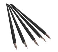 Cabilock 5pcs Calligraphy Dip Pen Set with Thick Wooden Handle for Smooth Ink Dipping and Vintage Style for Chinese Calligraphy Gothic Fonts Art Drawing and Writing in Home School Use