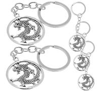 Cabilock 5pcs Chinese Dragon Alloy Keyring Hanging Keychain Pendants for Bags and Keys Zodiac Wealth Ornaments Festival Key Ring Decor with Wear Resistance