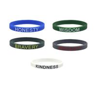 Cabilock 5pcs Christian Wristbands Silicone Wrist Bands Comfortable to Wear English Inspirational Wristbands Motivational Wrist Straps Easy to Put and Remove for Sports and Random Color