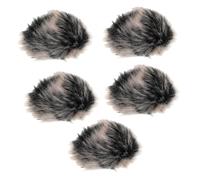 Cabilock 5pcs Dead Cat Microphone Covers for Mini Lapel Mics with Windproof Design and Lightweight Imitation Rabbit, Noise Reduction Clip-on Mic Covers for Public Speaking