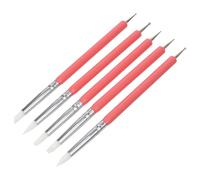 Cabilock 5pcs Dual Head Nail Art Brush Pen Silicone Dotting Tips for Drawing Lines and Dots on Natural and False Nails and Salon Use