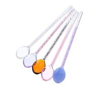 Cabilock 5pcs Glass Glazed Dessert Spoon Spoons Glass Ice Cream Coffee Cocktail Mixing Salt Tea Stirring Coffee Stirring Tea Sugar