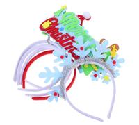 Cabilock 5pcs Glow Dark Christmas Headbands with Light Up Snowflake Glitter Reindeer Antlers Xmas Tree Festive Hairbands for Adults and Party Accessories