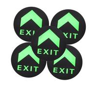 Cabilock 5pcs Glow Dark Exit Sign Stickers Floor Guide Safety Decals Precise Evacuation Indicator for Home and Business Emergency Use Easy Stick Installation
