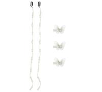 Cabilock 5pcs Hair Extension Butterflies Clips Pearl Chain, Easy to Operate Iron Hair Accessories for Braided Hairstyles, Elegant Decoration for Anniversary Or Dating