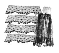 Cabilock 5pcs Halloween Lamp Shade Cover Lace Spider Web Design with Ribbon for Indoor Outdoor Spooky Party Decor Reusable Lamp Scarf
