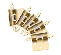 Cabilock 5pcs Heavy Duty Camper Cabinet Hinges Semi Hidden Spring Loaded Self Closing Door Closer for Rv Trailer Kitchen Cabinets Gold