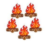 Cabilock 5pcs Inflatable Fake Campfire Decoration Miniature Artificial Flame Props for Indoor Outdoor Camping Safe Bonfire Lightweight Easy to Transport
