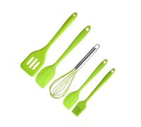 Cabilock 5pcs Kitchenware Set Silicone Scraper Stainless Steel Utensils Easy to Clean Cold Resistant Cooking Tools for Hotel Restaurant Use