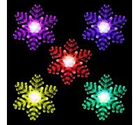 Cabilock 5Pcs LED Colorful Snowflake Christmas Night Lights with Sucker Design for Window Decoration Soft Non-Harsh Lighting Stylish Festive Atmosphere Indoor Use