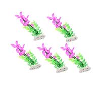 Cabilock 5pcs Lifelike Plastic Aquatic Plants for Fish Tank Decoration Durable Fake Water Grass Decor for Unique Aquarium Landscape and Tabletop Display