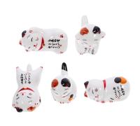 Cabilock 5pcs Lucky Cat Chopstick Rest Ceramic Holder Cat Theme Chopsticks Rest Holder Kitchen Supply for Japanese Waving Decoration