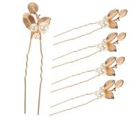 Cabilock 5pcs Luxury Handmade Pearl Leaf Hairpins for Weddings Bridal Clips with Vintage Party Flair Elegant Hair Jewelry Accessories for Women