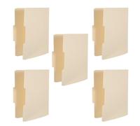 Cabilock 5pcs Manila Paper File Folders 210g Office Document Organizer Paper Filing Folders for Important Documents Classroom Home Commercial Use