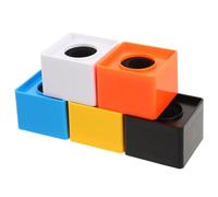Cabilock 5pcs Microphone Logo Flag Square Cube 37mm Plastic Mic Logo Stand for Wireless Handheld Interview Versatile Solution in Studio Equipment and Podcasts