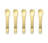 Cabilock 5PCS Mini Cosmetic Spoons Zinc Alloy Makeup Pick Sticks for Eye Cream Face Mask Application Reusable Portable Beauty Tools with Bright Gold Finish