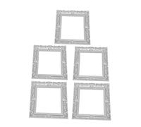 Cabilock 5pcs Miniature Resin Photo Frame Vintage Decorative Picture Frames for Mini Houses Chic Dollhouse Accessories for DIY Craft Projects and Home Decor