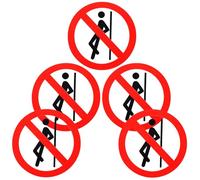 Cabilock 5PCS No Leaning Safety Warning Sign Stickers Workshop Safety Signs Sturdy Self-Adhesive Do Not Lean Decals for Industrial and Factory Use