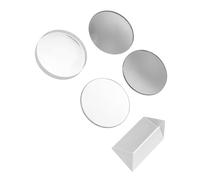 Cabilock 5pcs Optical Physics Lens Kit with Concave Convex Glass Lenses for Physics Teaching Lab Science Experiments Reflection Refraction Telescope Microscope Camera Use