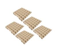 Cabilock 5pcs Paper Pulp Egg Trays 30-count Beige Reusable Egg Storage Containers for Fridge with Convenient and Sturdy Not Easy to Break