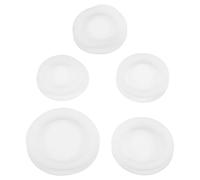 Cabilock 5pcs Round Piggy Bank Plug Replacement Stoppers PVC Money Box Bottom Caps Versatile Fit for Coin Saving Boxes Easy Insert and Remove White Double