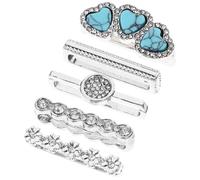 Cabilock 5pcs Silicone Watch Strap Charms Decorative Ring Loops for Watch Bands, Durable Smartwatch Accessories for Silicone Straps, Easy to Install and Remove, Stylish Turquoise Design