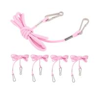 Cabilock 5Pcs Ski Gloves with Pink Adjustable Anti-Lost Mitten Clips and Keychain Strap, Elastic Glove Holders for, Suitable for Winter Outdoor Sports and Snow Activities