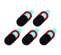 Cabilock 5pcs Sturdy Practical Web Camera Cover Privacy Protection Abs Plastic Webcam Cover for Tablet Mobile Phone Black Red, Convenient Design for Everyday Use