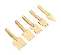 Cabilock 5Pcs Vintage Brass Fountain Pen Nibs Set, Flat Tip Art Writing Replacement Tips for Calligraphy and Tibetan Script, Suitable for Creative Drawing and Fountain Pens