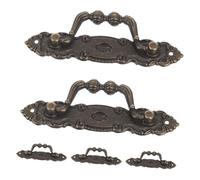 Cabilock 5pcs Vintage Bronze Drawer Pulls Alloy Handles with Screws Antique Style Furniture Handles for Wardrobe Cupboard Cabinet Dresser Retro Finish for Home Decor