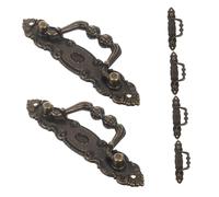 Cabilock 5pcs Vintage Bronze Knobs for Dresser Antique European Style Pull Handles with Concealed Mounting Screws Decorative Hardware for Wardrobe Cupboard Furniture