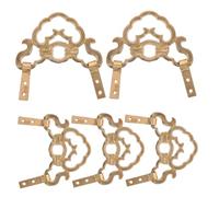 Cabilock 5pcs Vintage Copper Picture Frame Hooks Chinese Style Wall Mounting Hardware for Artwork Plaques Mirrors Home Decor Smooth Polished