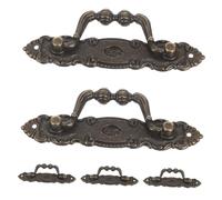 Cabilock 5pcs Vintage Drawer Handles Flushmount Pulls for Dressers Cabinets Wardrobes Concealed Installation Safety Design Classic Retro Alloy Hardware for Kitchen Cupboards