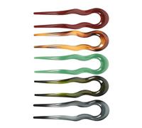 Cabilock 5pcs Vintage U Shaped Hair Pins Set for Women Retro Ancient-Style French Hairpin Sticks Spot Pattern, Large Size Bridal Hair Accessories for Wedding and Updo Buns