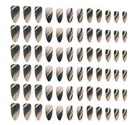 Cabilock 6 Boxes Glitter Nail Art Supplies - Stick On Nails With Sparkly Line - Easy To Apply False Fingernail Reusable For Festivals And Special Occasions