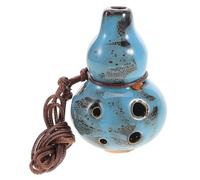 Cabilock 6-hole Alto c Ceramic Ocarina Gourd in Blue Glaze, Professional Midrange Wind Instrument for Music Education, Meditation, Storytelling, and Students