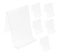 Cabilock 6 Pack Acrylic Display Stand, Clear Magazine Holder for Books CD Postcard Picture Tablets and Artwork, Transparent Easel for Home and Office Use