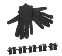 Cabilock 6 Pairs Black Cotton Gloves for Coin and Jewelry Handling Stretchy Breathable Working Gloves for Delicate Art Inspection for Jewelers