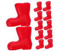 Cabilock 6 Pairs Miniature Dollhouse Christmas Rain Boots Red Festival Tiny Santa Boots Mini Doll Accessories for Holiday Decoration Diy Craft Props