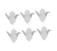 Cabilock 6 Pcs Japanese-Style Ceramic Chopsticks Rests 5.5x5x3cm White Origami Crane Design Holder Rack for Dining Table
