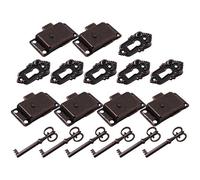Cabilock 6 Sets Antique Retro Vintage Latch Chest Cupboard Lock with Key for Wooden Jewelry Box Cabinet Furniture Drawer Dresser Case Door Lock