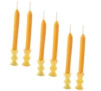 Cabilock 6 Sets Miniature Candle Decor Worship Candlestick Model for Dollhouse Creative for Imagination Cognitive Development for Festivals Micro Landscapes