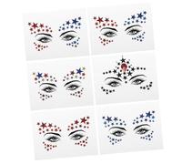 Cabilock 6 Sheets Creative Five-pointed Star Rhinestone Makeup Stickers for Face and Body Decoration Fashion DIY Self-adhesive Glitter Jewels for Festivals and