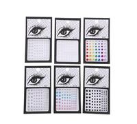 Cabilock 6 Sheets Makeup Gems for Eyes Face Body Stickers Rhinestones DIY Nail Art Decorations White AB Colorful Pearl Mixed Sizes 2.3-5mm for Festival Party