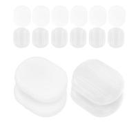 Cabilock 60pcs and White Oval Ear Clip Pads 10.5x8.5mm Comfortable Anti-Slip Ear Pad Replacements for Clip-on Earrings Jewelry Support Cushions for Daily Wear