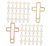 Cabilock 60pcs Cross-Shaped Paper Clips Cute Metal Bookmark Clips for Bible Journal Study Organizer Portable Lightweight Document Clamps for Home Office School Religious Faith Reminder